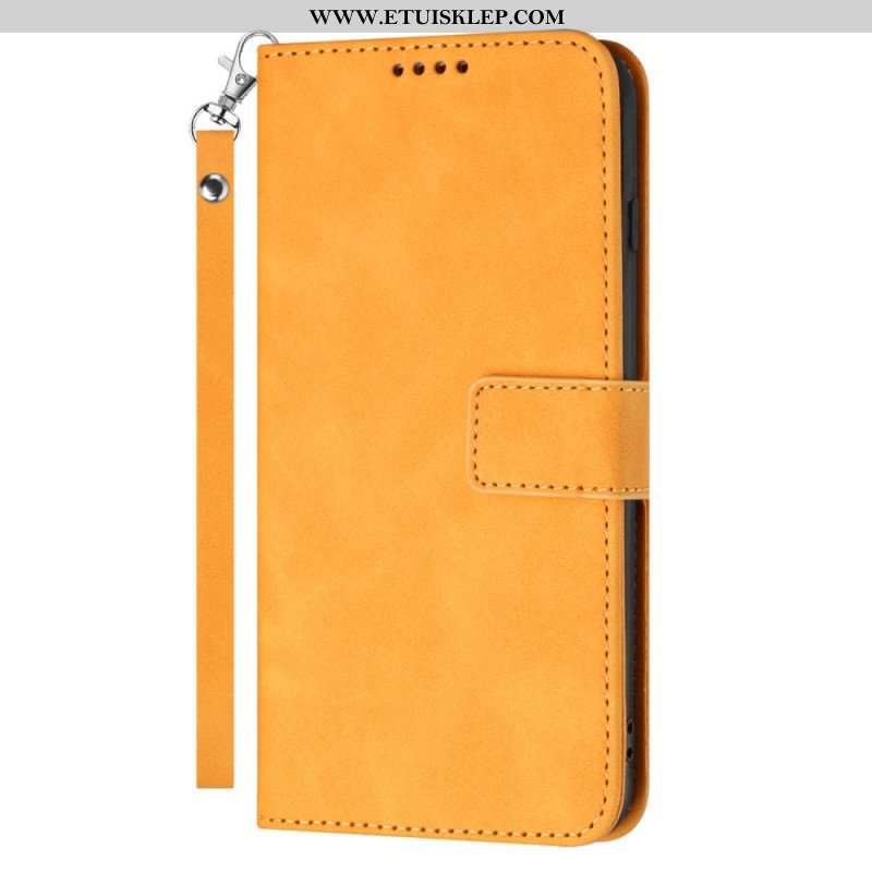 Etui Folio do Samsung Galaxy S23 Ultra 5G z Łańcuch Pasek W Stylu Vintage